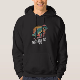 Skateosaurus Rex Dinosaur Skateboard Funny T-Rex Hoodie