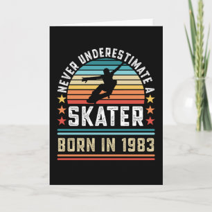 Skater born 1983 40th Birthday Skateboarding Gift Card