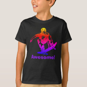 Skater Boy Awesome Rainbow Skateboarder T-Shirt