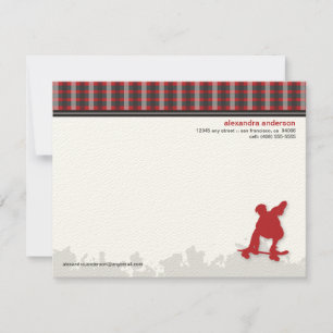 Skater Boy Customised Flat Note Cards (red)