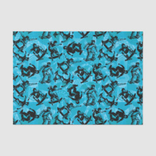 Skater Boy Skateboarders Blue Tissue Paper