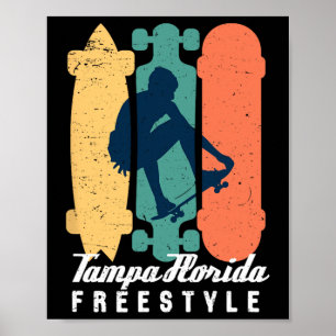 Skater Boy Tampa Florida Vintage Retro Street Skat Poster
