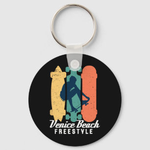 Skater Boy Venice Beach California Freestyle Skate Key Ring