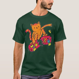 Skater Cat Skateboard Funny Skater Skateboarding C T-Shirt