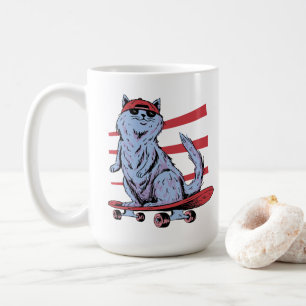 Skater Cat Skateboarder Skateboard Skateboarding Coffee Mug