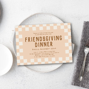 Skater Chequerboard Friendsgiving Dinner Invitation