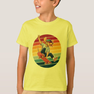 Skater Dog Retro Sunset T-Shirt
