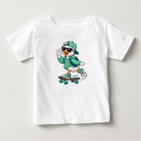 Skater Duck T-Shirt, Cool Duck Riding Skateboard T