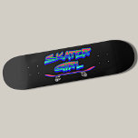 Skater Girl Blue Pink Graffiti Glow Skateboard<br><div class="desc">Any Skateboarder Girl will love this one - see my store for lots more skateboard gift ideas.</div>