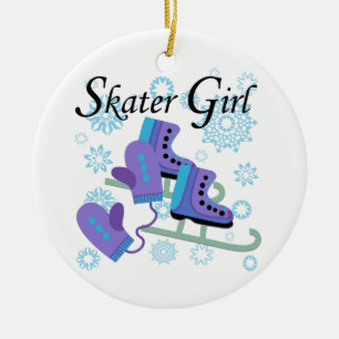Skater Girl Ceramic Tree Decoration