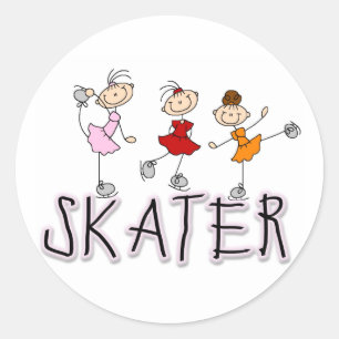 Skater Girl Classic Round Sticker