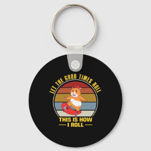 Skater Girl Clothe Aesthetic Skateboarding Skatebo Key Ring