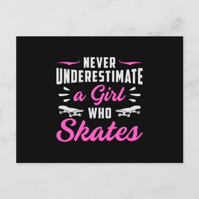 Skater Girl Girls Sk8 Skating Skateboard Gift Idea Postcard (Front)