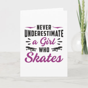 Skater Girl Girls Skating Skateboard Funny Gift Card
