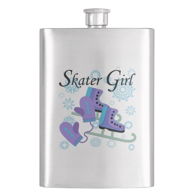 Skater Girl Hip Flask (Front)
