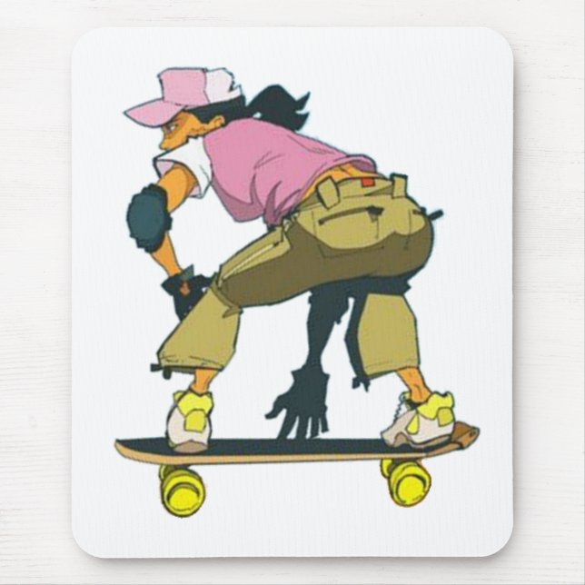 Skater Girl In Motion - mousepad (Front)