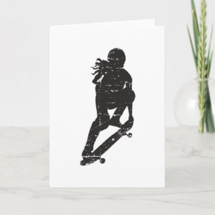 Skater Girl Skateboard Sk8 Skating Funny Gift Idea Card