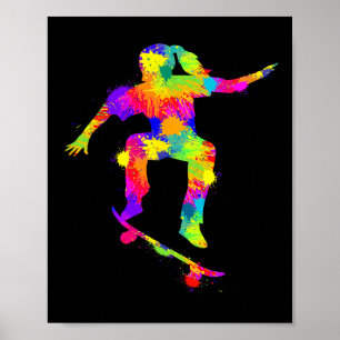 Skater Girl Skateboarder Girl Skateboarding Poster