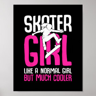 Skater Girl Skateboarder Girls Skateboarding Skate Poster