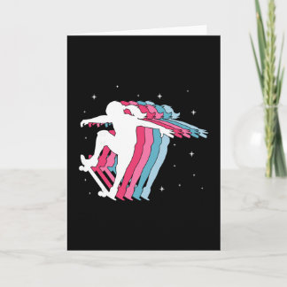 Skater Girl Skateboarder Skateboarding Girls Gift  Card