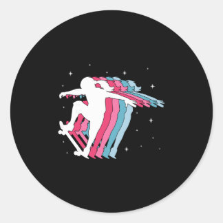Skater Girl Skateboarder Skateboarding Girls Gift  Classic Round Sticker