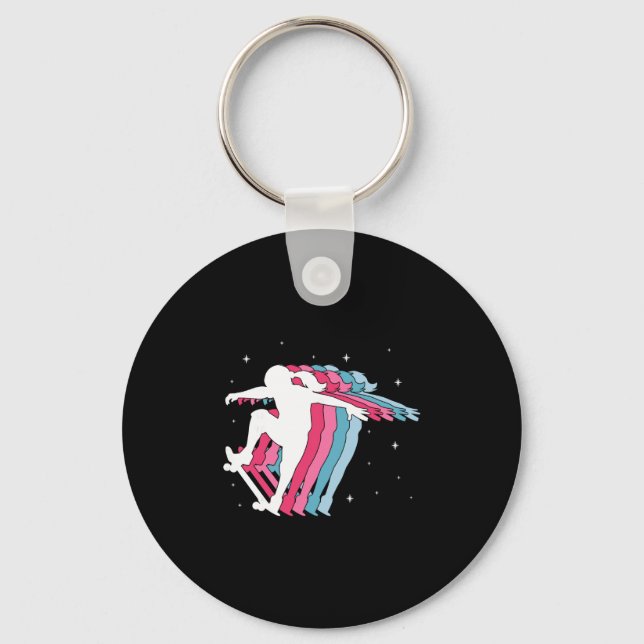 Skater Girl Skateboarder Skateboarding Girls Gift  Key Ring (Front)
