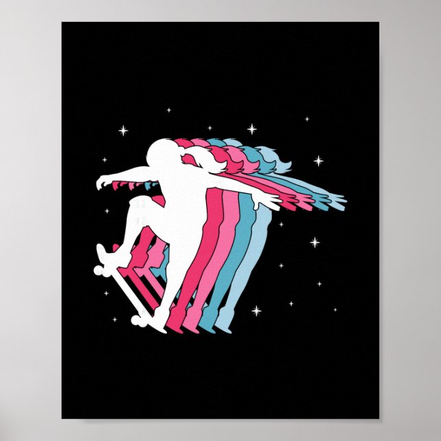 Skater Girl Skateboarder Skateboarding Girls Gift  Poster (Front)