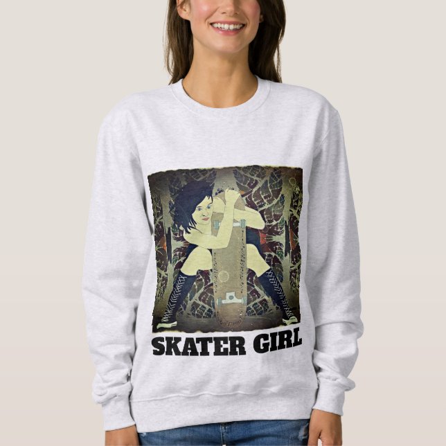 SKATER GIRL SKATEBOARDING T-Shirts (Front)