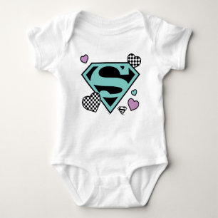 Skater Girl Supergirl Hearts S-Shield Baby Bodysuit