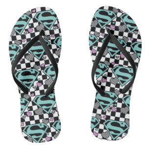 Skater Girl Supergirl Hearts S-Shield Jandals