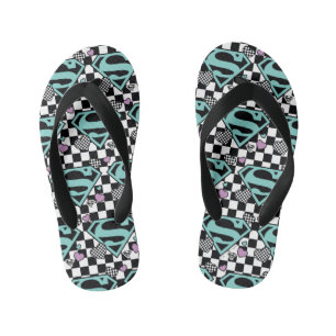 Skater Girl Supergirl Hearts S-Shield Kid's Jandals