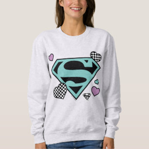 Skater Girl Supergirl Hearts S-Shield Sweatshirt