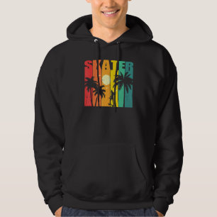 Skater Girl Vintage Sunset Skateboard Skate Hoodie