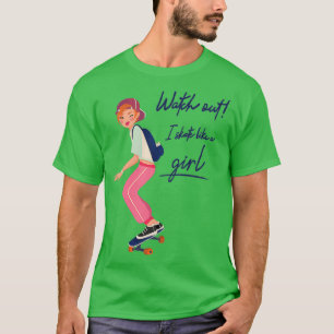 Skater girl with backpack T-Shirt