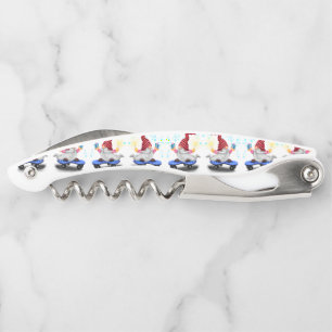 Skater Gnome with Gifts and Sparkler - Christmas Corkscrew