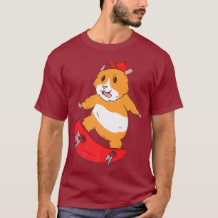 Skater Hamster Funny Skateboarder Skating Cool T-Shirt