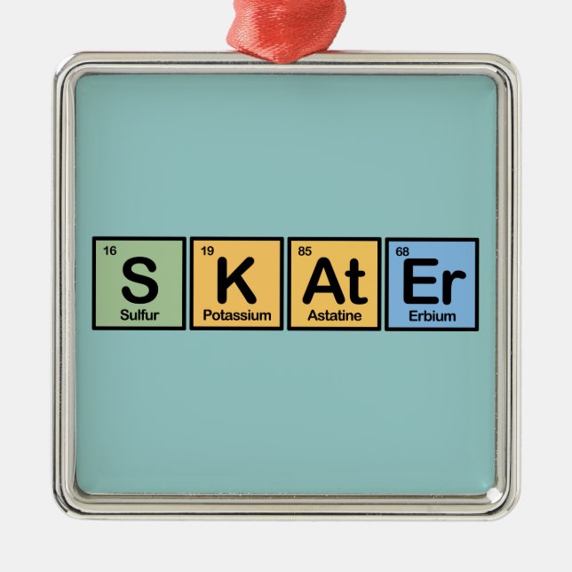 Skater made of Elements Metal Tree Decoration (Front)