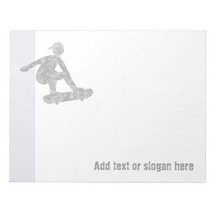 Skater on Skateboard Logo and Slogan Notepad