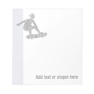 Skater on Skateboard Logo and Slogan Notepad