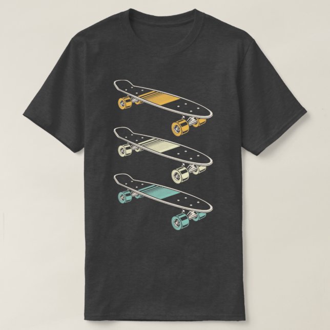 Skater Retro Skateboard Style Skate Hobby Skateboa T-Shirt (Design Front)