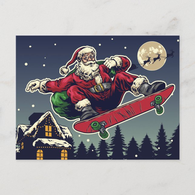 Skater Santa Postcard (Front)