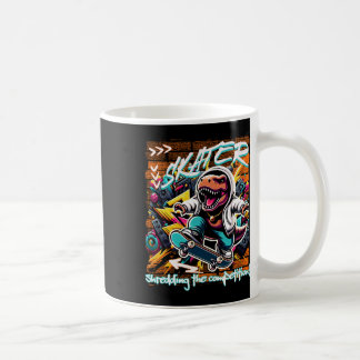 Skater Shredding The Competition! Kids Funny T-rex Coffee Mug
