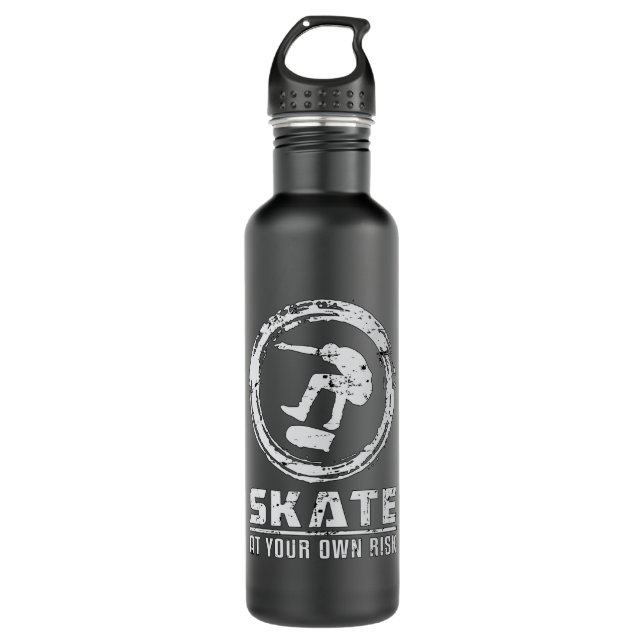 Skater Skate Skateboard Skateboarding Gift Idea 710 Ml Water Bottle (Front)