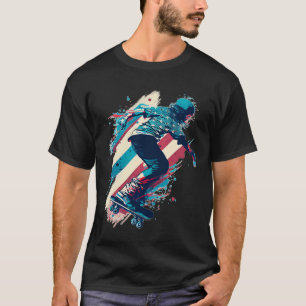Skater Skateboarding Helmet Gear Skateboard USA Fl T-Shirt