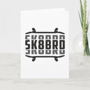 Skater Skating Skateboarding Skate Funny Gift Idea Card