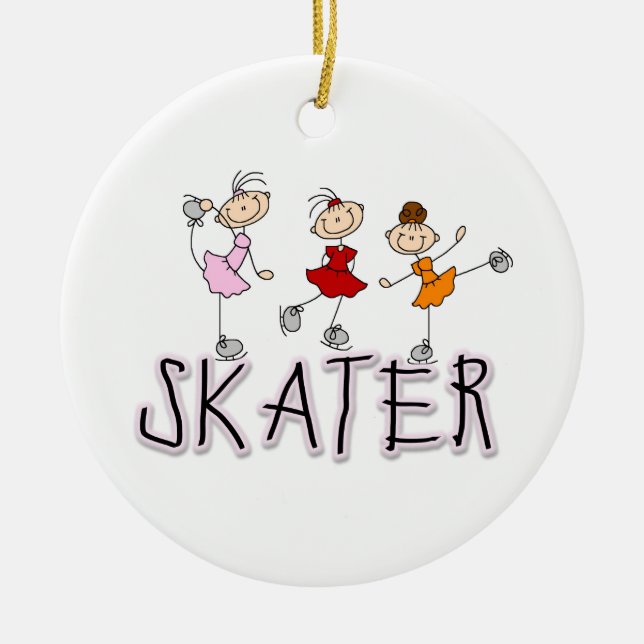 Skater T-shirts and Gifts Ceramic Tree Decoration (Front)