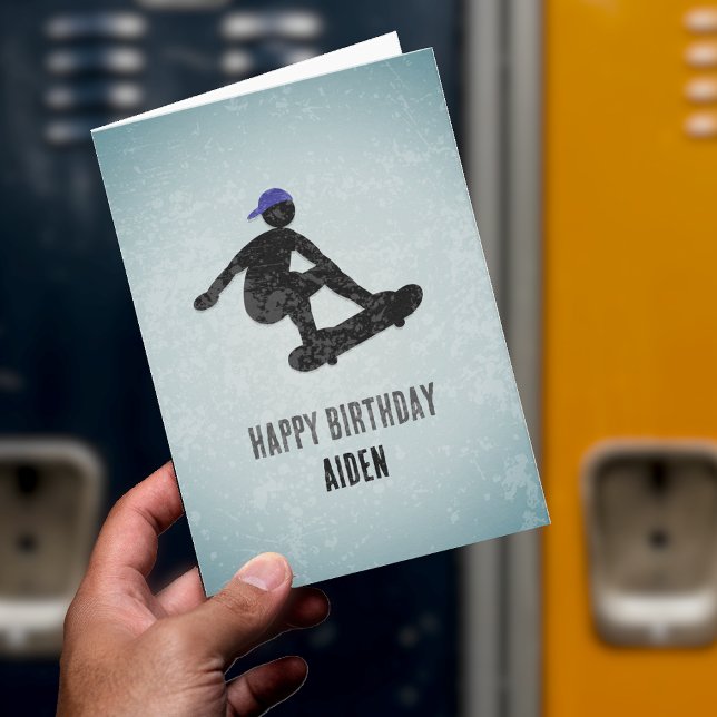 Skater Themed Grungy Metal for Teen Boys and Men Card (Creator Uploaded)