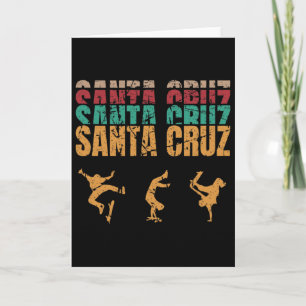 Skater Women's Skateboarding Vintage Retro Santa C Card