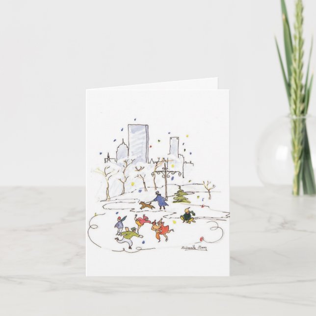 Skaters Frog Pond Holiday Card (Front)