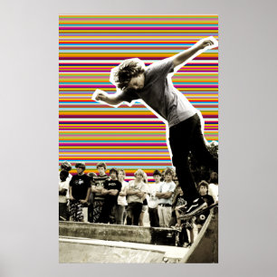 Skaters Stripes Fantasy World Poster